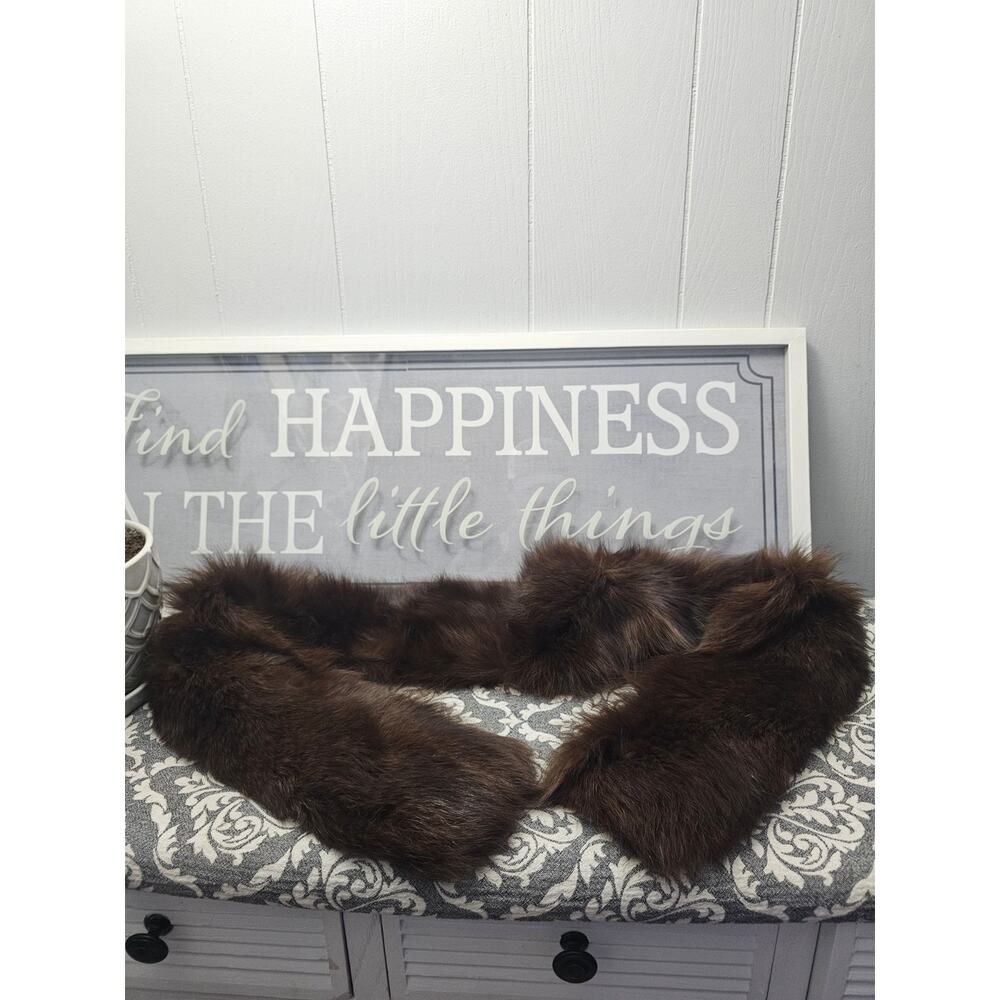 Vtg Brown Fur Scarf Collar Wrap Brown LORD & TAYLOR 54 Inch Long Miss Alice